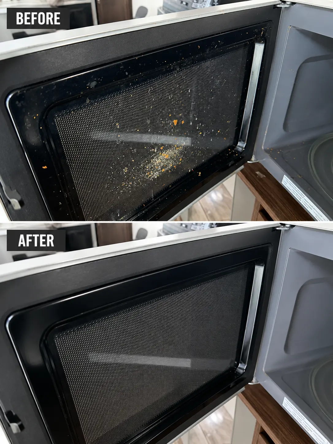 Microwave before and after